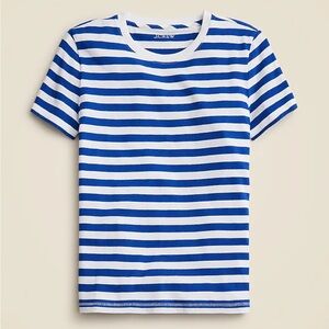 J. Crew Classic Blue and White Striped Tee